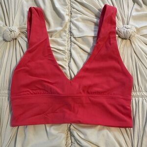 Lululemon Red Sports Bra with Wide Straps: align v bra a/b cup size 4